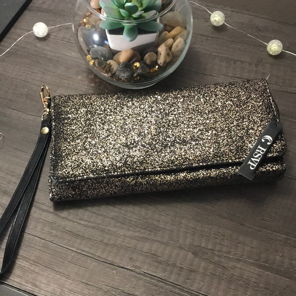 Gold Glitter Wristlet